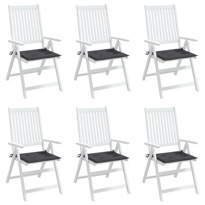 vidaXL Garden Chair Cushions 6 pcs Anthracite 19.7"x19.7"x1.2" Oxford Fabric