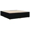 vidaXL Bed Frame Black Polyester, Plywood, Engineered Wood, Solid Pine Wood