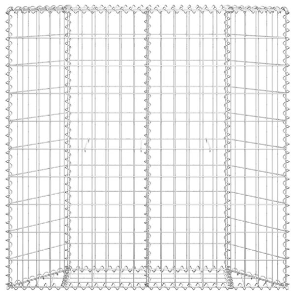 vidaXL Gabion Raised Bed Silver Galvanized Steel 39.4 x 7.9 x 39.4 in