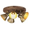 vidaXL Ceiling Lamp Antique Brass Iron and Solid Mango Wood