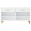vidaXL Shoe Cabinet High gloss white Engineered wood