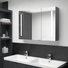 vidaXL Bathroom Cabinet Grey MDF in melamine finish, glass mirror Medium