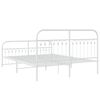 vidaXL Bed Frame White Steel Full Bed Frame Rectangular Modern