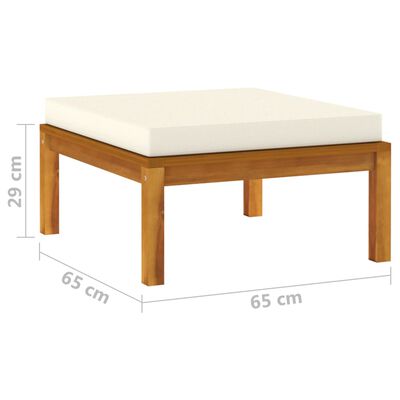 vidaXL 8 Piece Patio Lounge Set with Cream Cushion Solid Acacia Wood