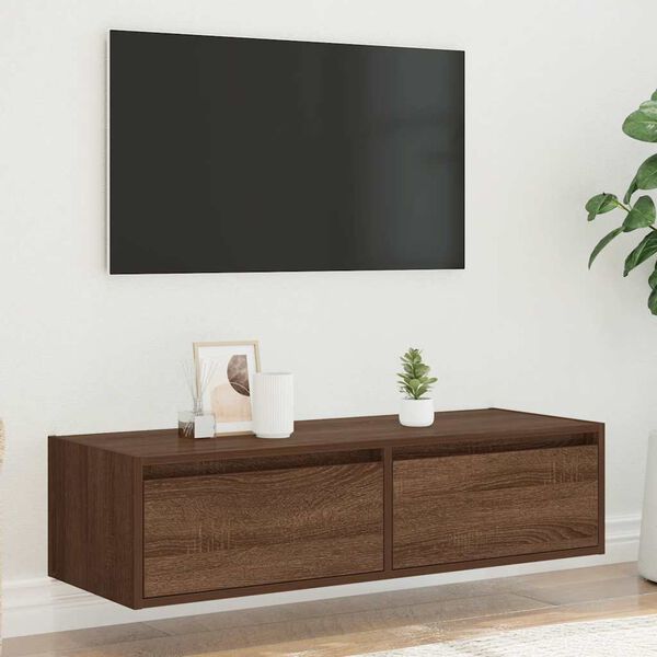 vidaXL TV Cabinet Brown Oak Engineered Wood Large TV Cabinet