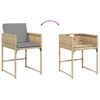 vidaXL Patio Chair Mix Beige PE Rattan and Powder-Coated Steel Standard