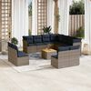 vidaXL 12 Piece Patio Sofa Set with Cushions Gray Poly Rattan