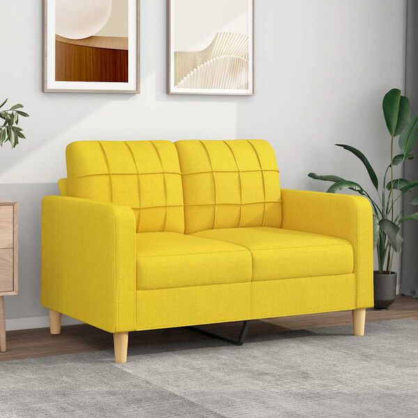 vidaXL 2-seater Sofa Light Yellow Polyester, Metal, Textilene Medium