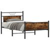 vidaXL Bed Frame Smoked Oak Engineered wood and steel Twin Bed Frame