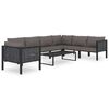 vidaXL Corner Sofa Anthracite Poly rattan, aluminum, fabric (100% polyester)