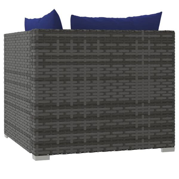vidaXL Garden Lounge Set Grey, Dark blue