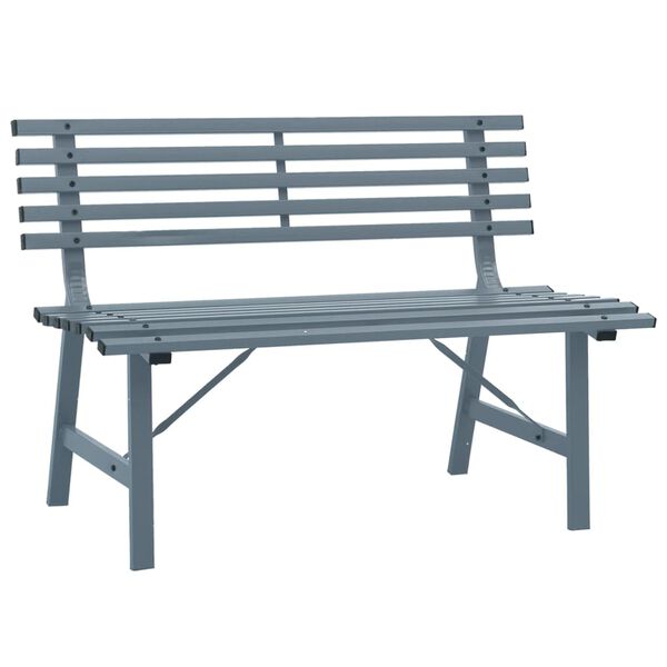 vidaXL Garden Bench Grey Powder-Coated Steel Medium Garden Bench