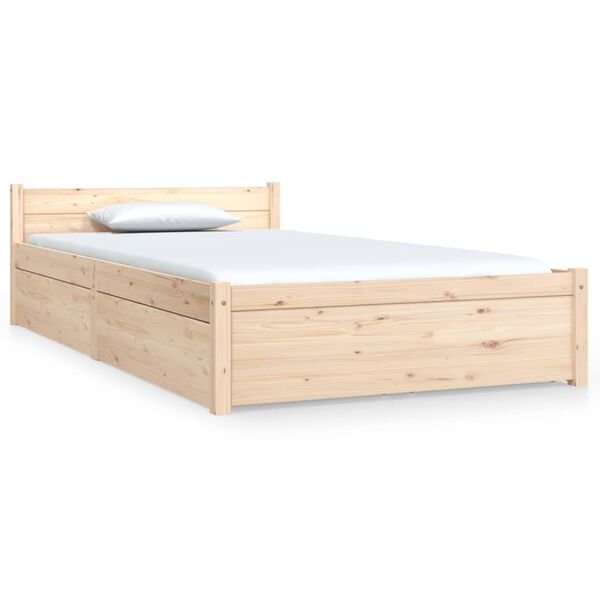 vidaXL Bed Frame without Mattress with Drawers 90 x 78.7 " (815029+814984)