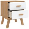 vidaXL Bedside Cabinet White and brown