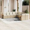vidaXL Garden Sofa Set Beige PE rattan 10 Piece Modular