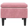 vidaXL Stool Pink Velvet (100% polyester), rubber wood Compact Modern