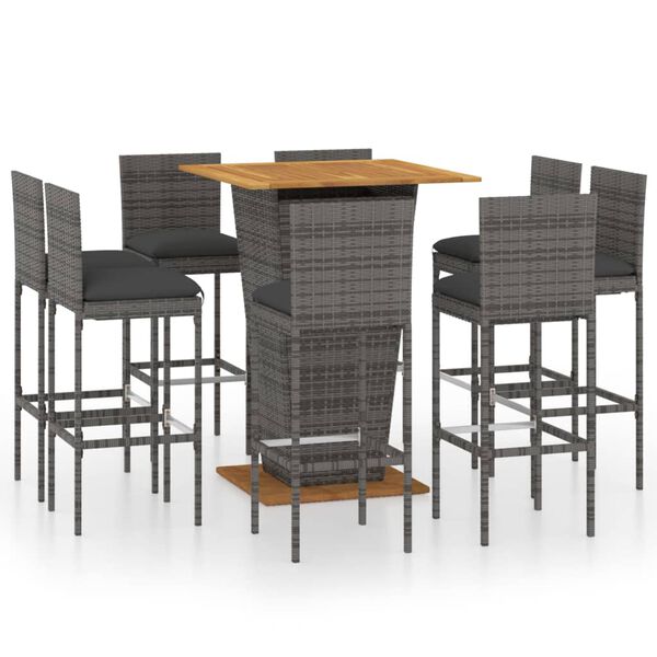 vidaXL Garden Bar Set Grey