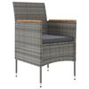 vidaXL Garden Dining Set Grey and Black
