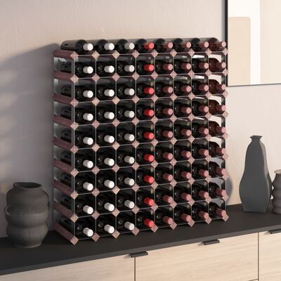 vidaXL Wine Rack for 72 Bottles Brown Solid Wood Pine