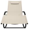 vidaXL Rocking Sun Lounger Cream Steel and Textilene