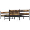 vidaXL Bed Frame Smoked Oak Steel, Engineered Wood Super King Bed Frame