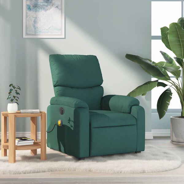 vidaXL Massage Recliner Chair Dark Green