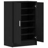vidaXL Shoe Cabinet Black Oak 23.6x13.8x36.2" Engineered Wood