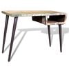 vidaXL Desk Multi-color Reclaimed wood, Painted iron 43.3 x 19.7 x 31.5 in