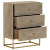 vidaXL Chest Of Drawers Natural Wood Solid mango wood and iron Medium