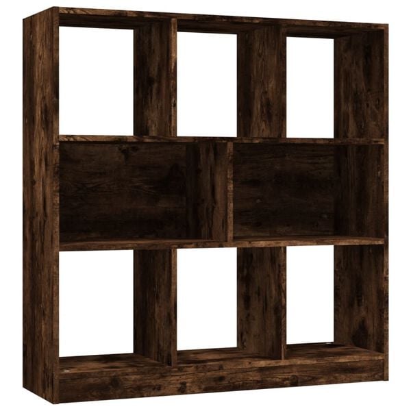 vidaXL Book Cabinet Smoked oak Engineered wood 38.4x11.6x39.4 in