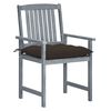 vidaXL Patio Chair Set of 4 Gray Solid Acacia Wood Standard Durable