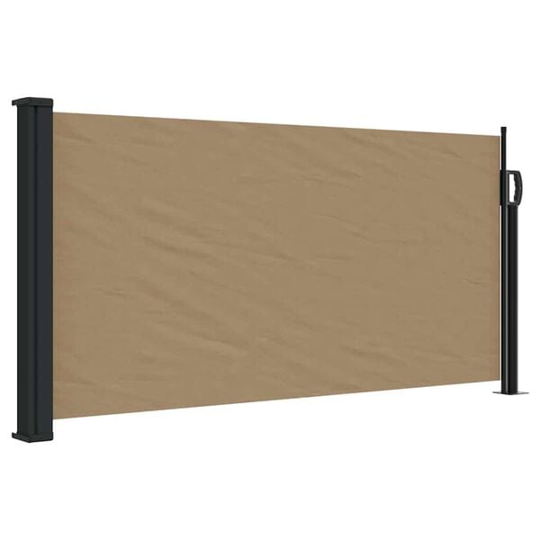 vidaXL Retractable Side Awning Taupe Polyester with PU coating