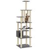 vidaXL Cat Tree Dark grey Engineered wood, plush, sisal Large