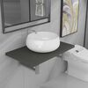 vidaXL Bathroom Furniture Set Gray Engineered wood Compact Modern