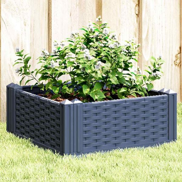 vidaXL Garden Planter Blue Grey Polypropylene Medium Modular