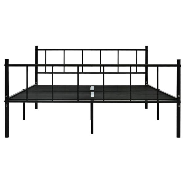 vidaXL Bed Frame Black Metal Super King Tough Bed Frame Rectangular