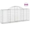 vidaXL Gabion Basket Set of 50 Silver Galvanized iron Large Durable