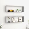 vidaXL Wall Shelf Set of 2 Concrete Gray Engineered Wood Medium