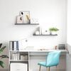 vidaXL Wall Shelf Set of 2 Grey Honeycomb MDF, Metal 2 pieces, Medium