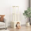 vidaXL Cat Tree Cream Engineered wood, plush, sisal 52.6 in tall Durable