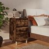 vidaXL Bed Cabinet Smoked oak Engineered wood, Solid eucalyptus wood