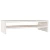 vidaXL Monitor Stand White Solid pine wood 19.7x9.4x5.1 in Monitor Stand