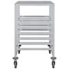 vidaXL Tray Trolley with 12 GN Containers 29.5x21.7x34.3" Stainless Steel