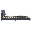 vidaXL Bed Frame Dark Grey Velvet, Metal, Solid Pine Wood, Plywood Double