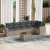 vidaXL Garden Sofa Set Light Grey PE Rattan Large Adjustable Armrests