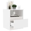 vidaXL Bed Cabinet Set of 2 White Engineered wood Medium Bed Cabinet
