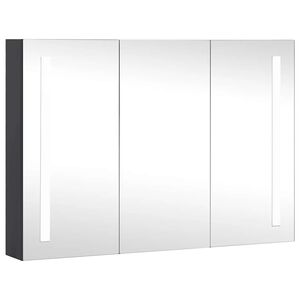 vidaXL Bathroom Cabinet Anthracite MDF with melamine finish, glass Medium