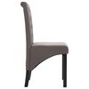 vidaXL Dining Chair Set of 6 Taupe Fabric, Rubber wood Standard size