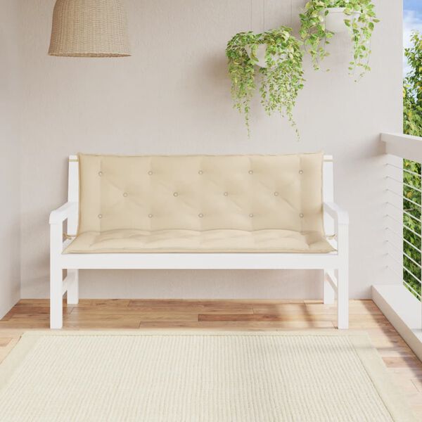 vidaXL Garden Bench Cushion Set of 2 Beige Oxford fabric (100% polyester)