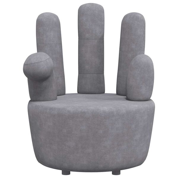 vidaXL Velvet Chair Grey Wooden frame, Polyester velvet